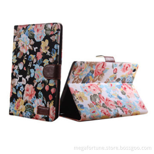 Flower pattern leather case for iPad mini 2, manufacturer, OEM/ODM are welcome